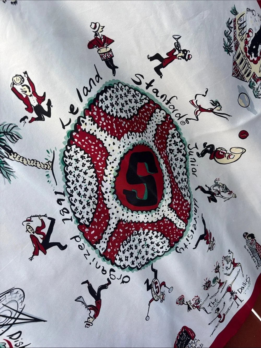 Stanford University 100%Silk Scarf Size 35x35